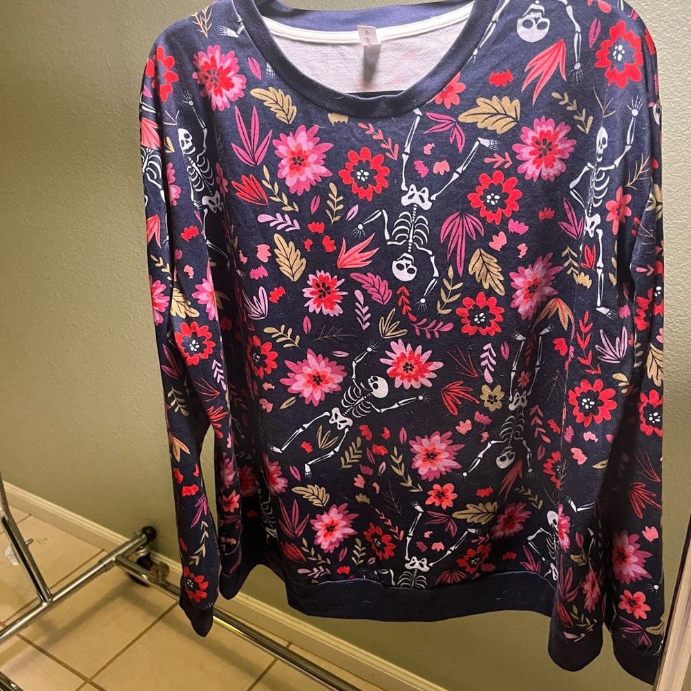 Skeletons and flowers sweatshirt
